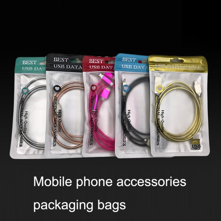 100PCS XC-0014 USB Data Cable Packaging Bags Pearl Light Ziplock Bag, Size: