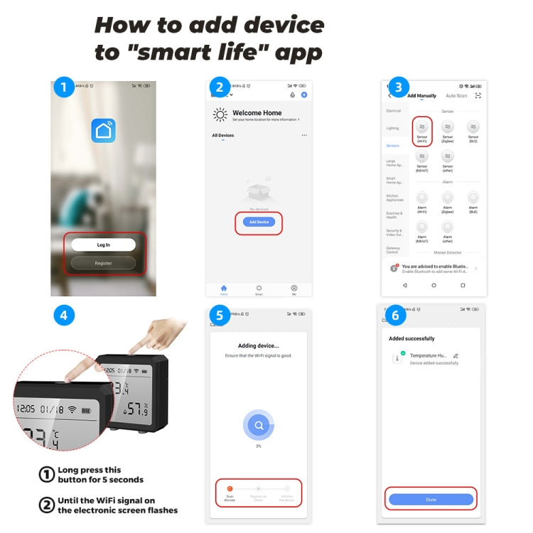 Wifi Temperature And Humidity Meter Sensor Equipment Smart Home Graffiti APP Temperature And Humidity Sensor