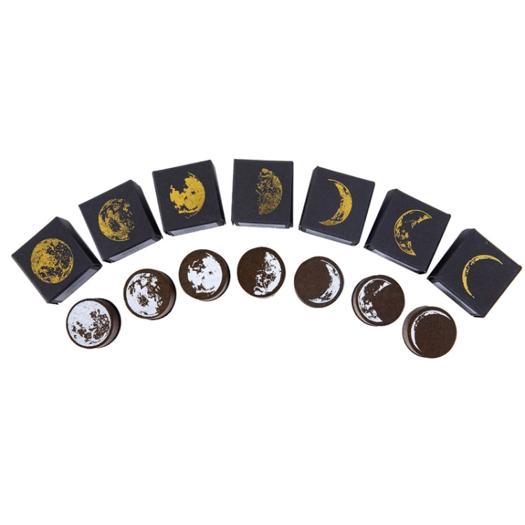 Moon Phase Series Handbook Decoration DIY Wooden Stamp