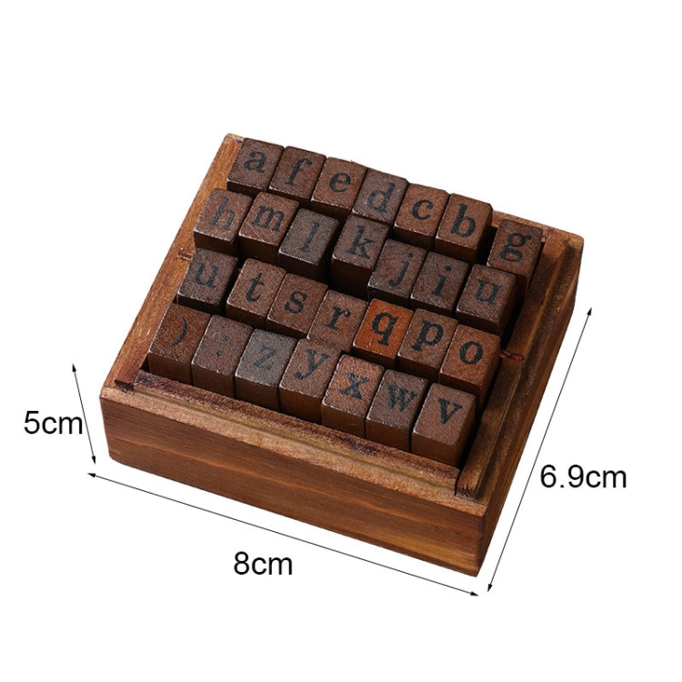 E13 28PCS/Set Vintage Wooden Alphabet and Number Diary Handbook DIY Stamps