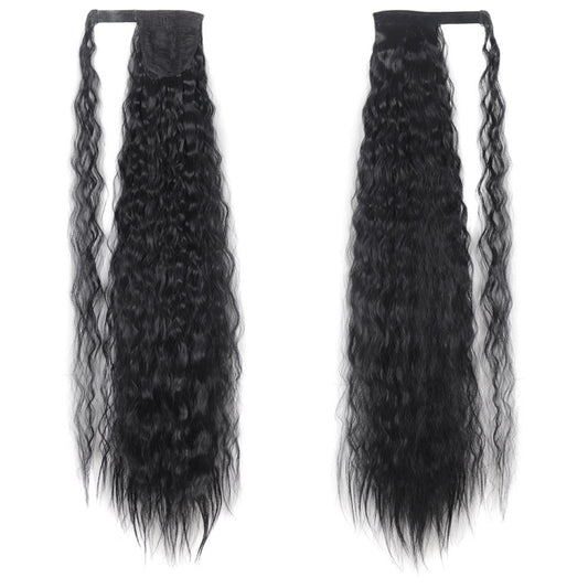 MST8568 Invisible Adhesive Bandage Wigs Corn Perm Long Ponytail Wigs