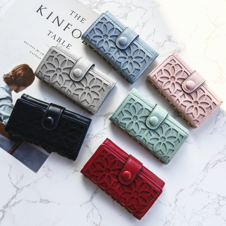 PU Multi-functional Triple Fold Buckle Women Key Bag