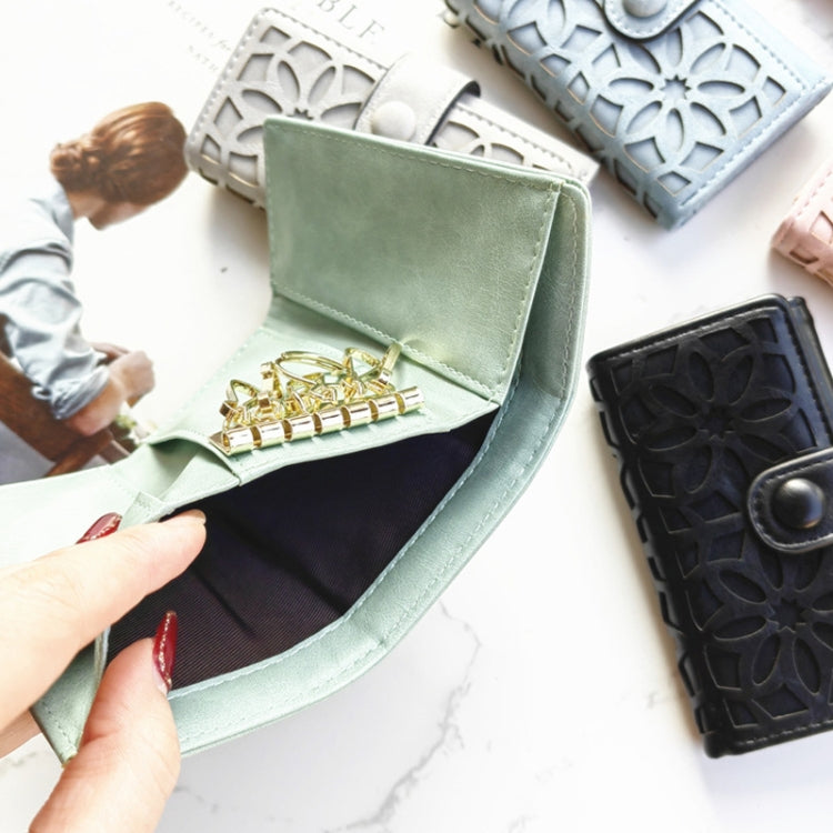 PU Multi-functional Triple Fold Buckle Women Key Bag