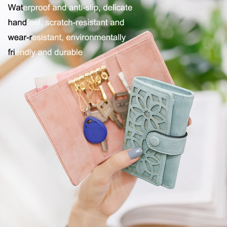 PU Multi-functional Triple Fold Buckle Women Key Bag