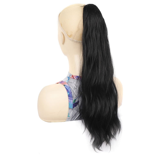 P96 Clip-On Wig Long Ponytail Water Ripple Long Curly Wig