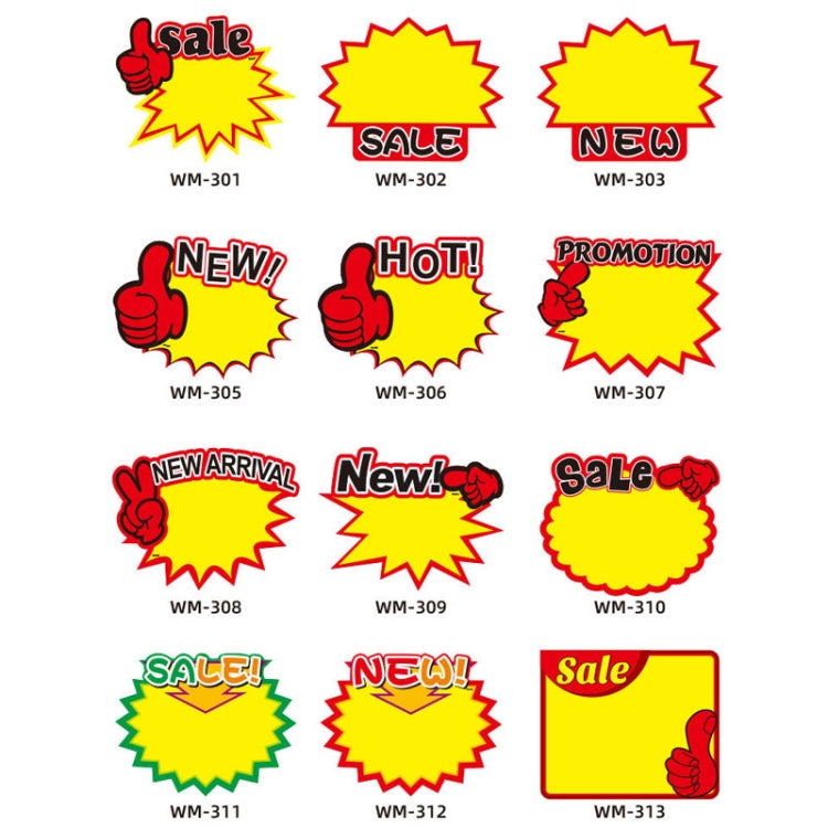 10 bags 9x7cm Explosion Sticker Product Price Tag Supermarket Price Label