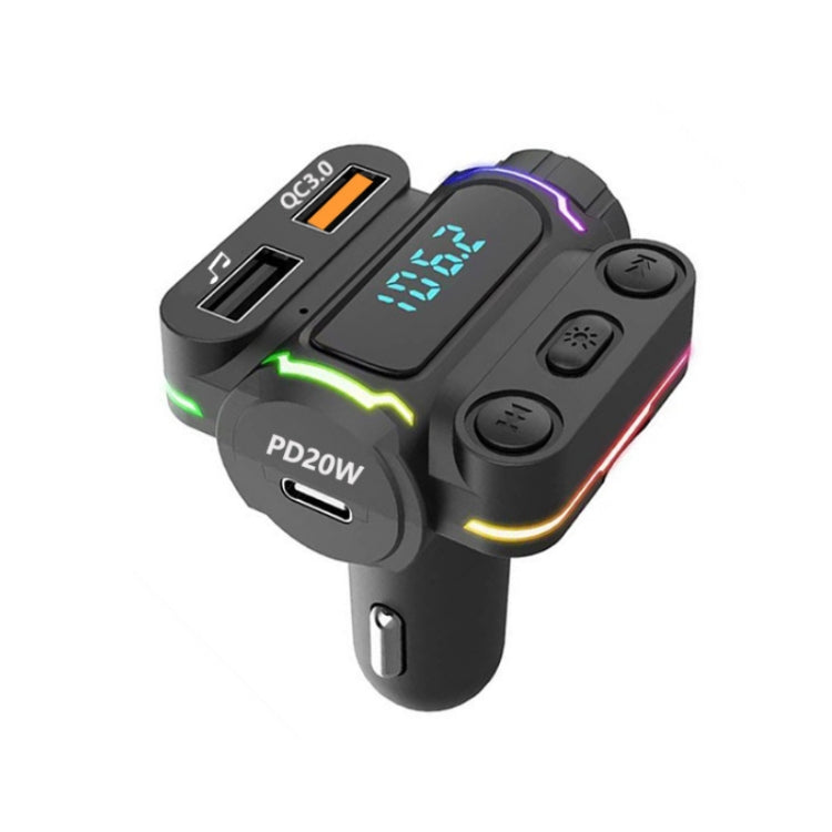 P7 PD20W QC3.0 Dual Fast Charging Car MP3 Player FM Transmitter