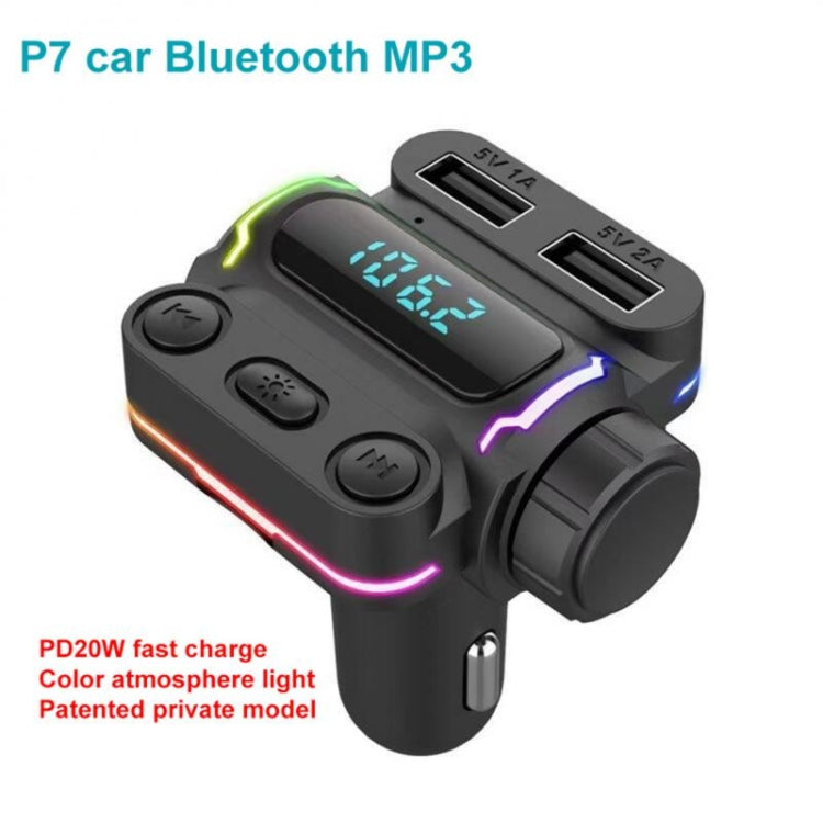 P7 PD20W QC3.0 Dual Fast Charging Car MP3 Player FM Transmitter