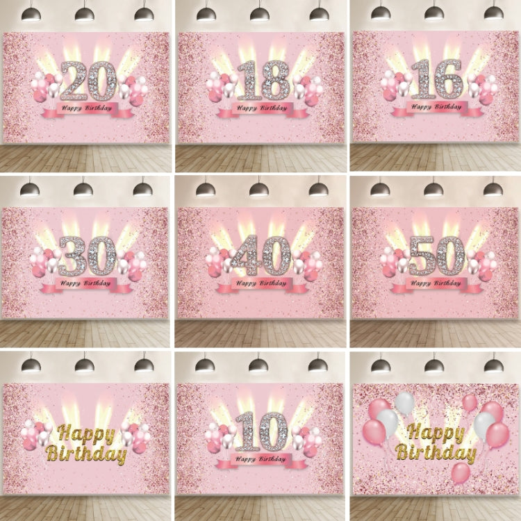 1.5x1m Cartoon Digital Birthday Balloon Party Scene Photographic Backdrop