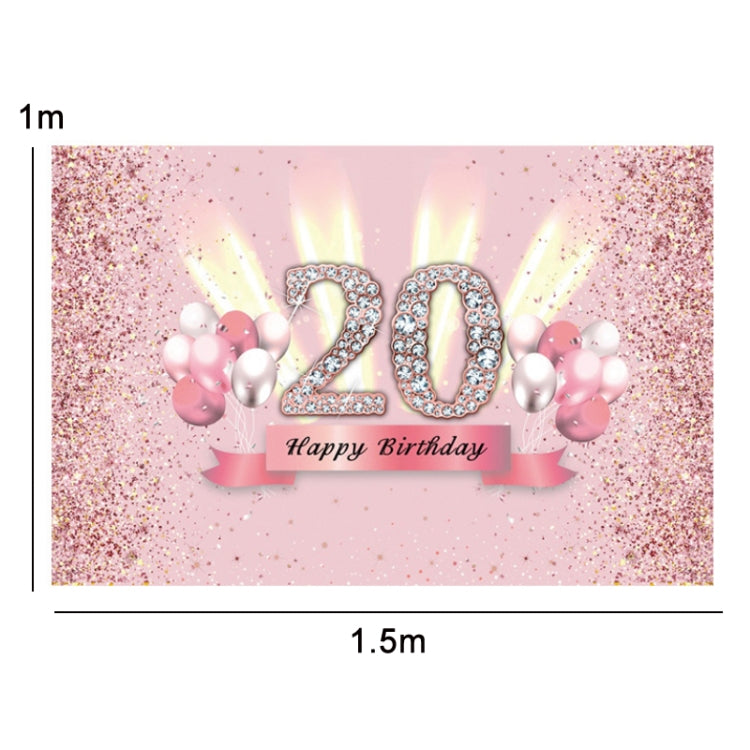 1.5x1m Cartoon Digital Birthday Balloon Party Scene Photographic Backdrop