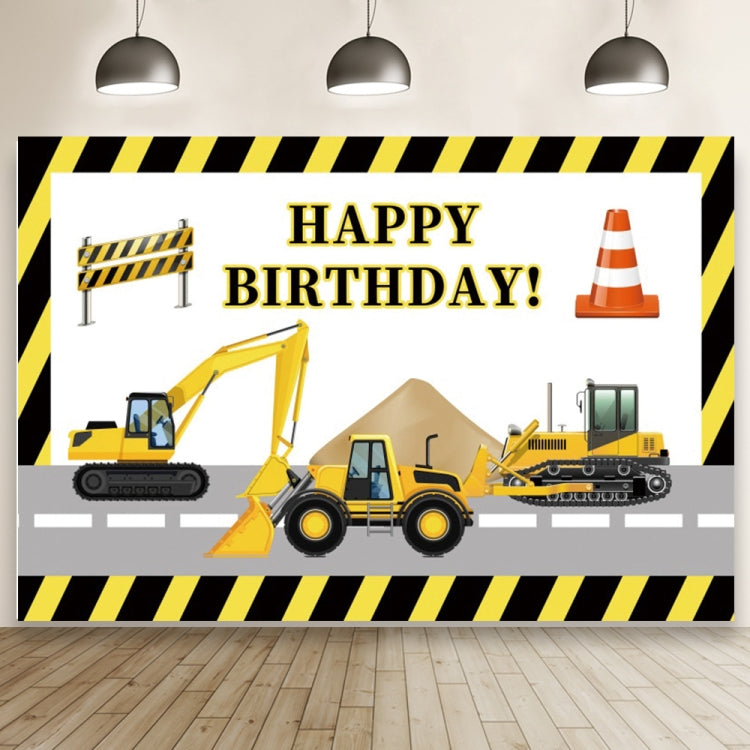 1.5m x 1m  Construction Vehicle Series Happy Birthday Photography Background Cloth