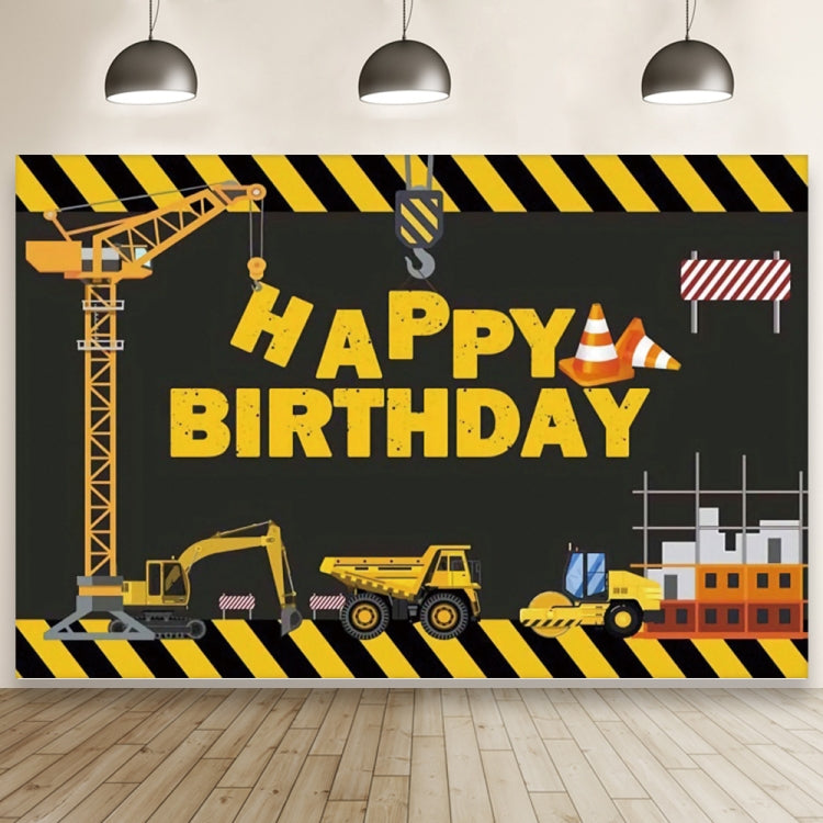 1.5m x 1m  Construction Vehicle Series Happy Birthday Photography Background Cloth