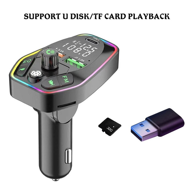 Car Bluetooth MP3 With TYPE-C Port PD Charging FM Transmitter