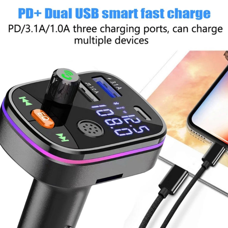 Car Bluetooth MP3 With TYPE-C Port PD Charging FM Transmitter