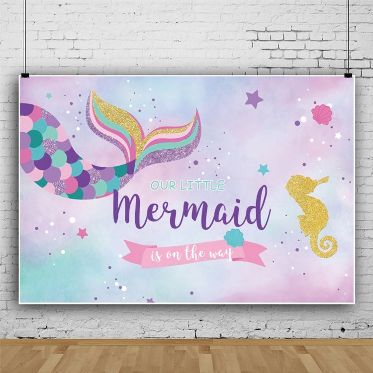 120 x 80cm Mermaid Happy Birthday Photography Background Cloth