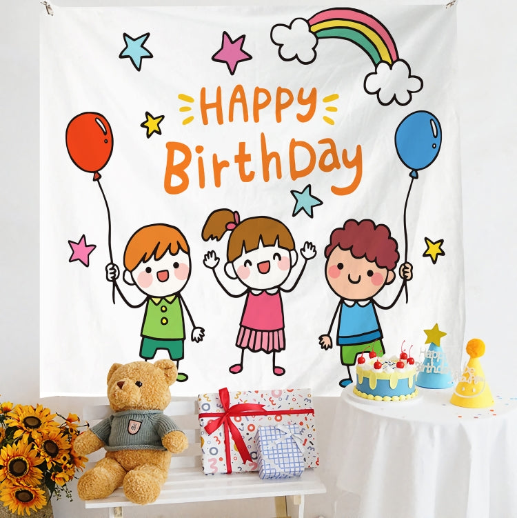 Birthday Layout Hanging Cloth Children Photo Wall Cloth, 150x180cm Velvet