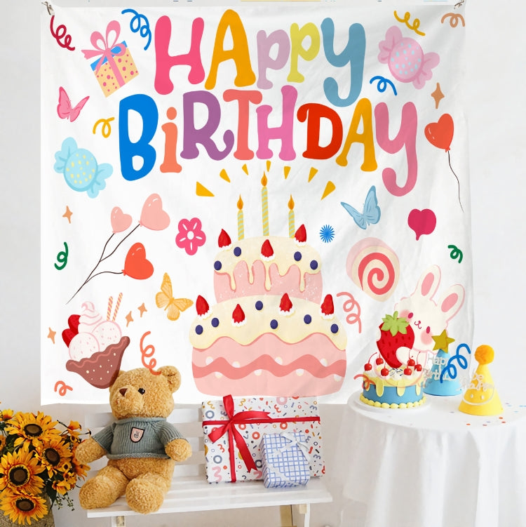 Birthday Layout Hanging Cloth Children Photo Wall Cloth, 150x230cm Velvet