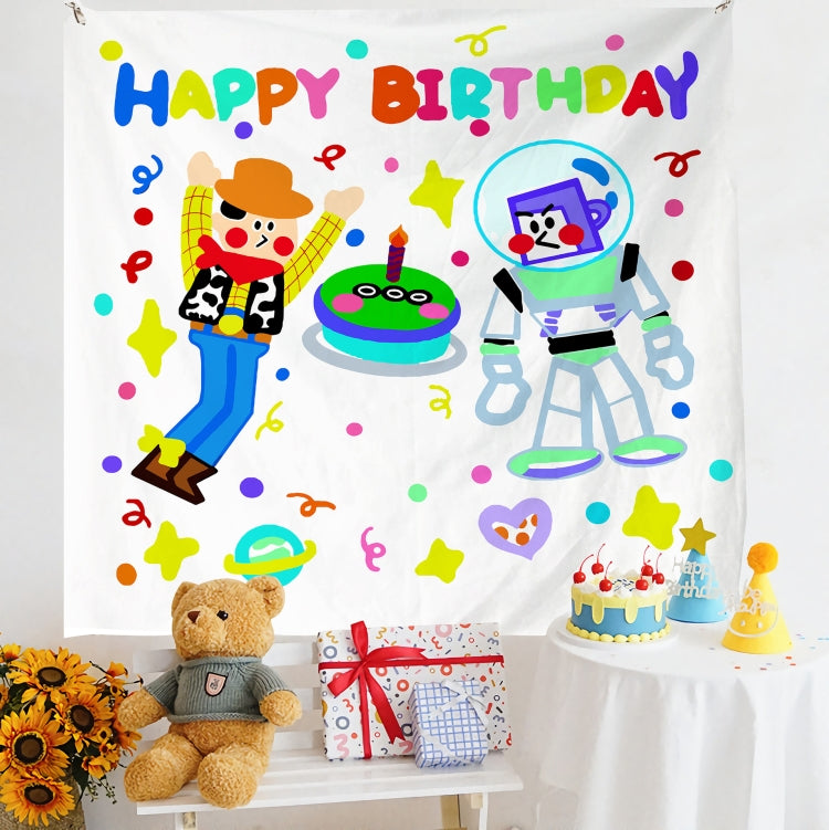 Birthday Layout Hanging Cloth Children Photo Wall Cloth, 150x230cm Velvet