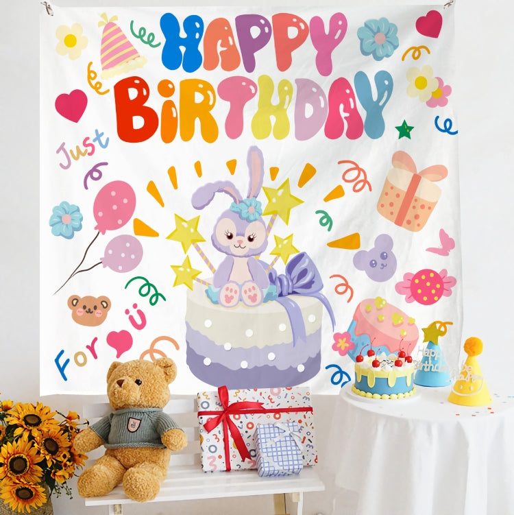 Birthday Layout Hanging Cloth Children Photo Wall Cloth, 180x200cm Velvet