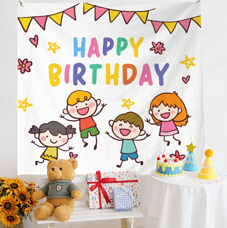Birthday Layout Hanging Cloth Children Photo Wall Cloth, 180x200cm Velvet