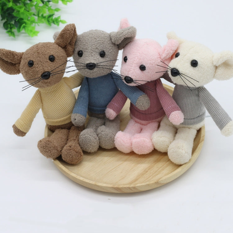 Newborn Photography Clothing Baby Knitted Jumpsuit + Hat + Mouse Doll Three-Piece Set