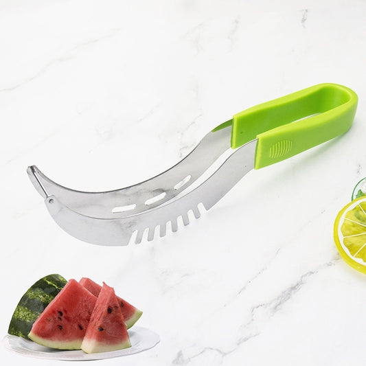 YG-WS03 Stainless Steel Watermelon Clip Easy Access Integrated Plastic Handle Cantaloupe Cut Fruit Cutting Device