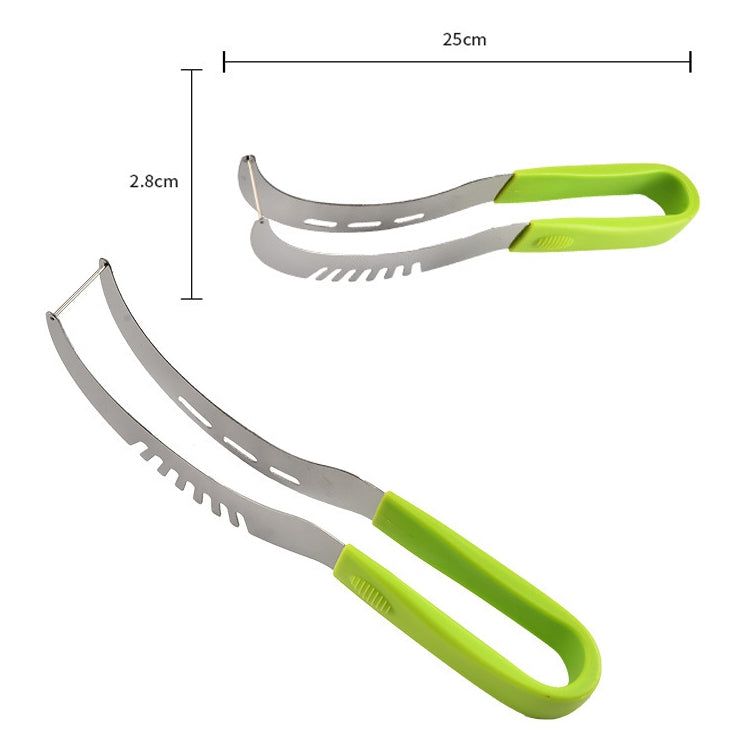 YG-WS03 Stainless Steel Watermelon Clip Easy Access Integrated Plastic Handle Cantaloupe Cut Fruit Cutting Device