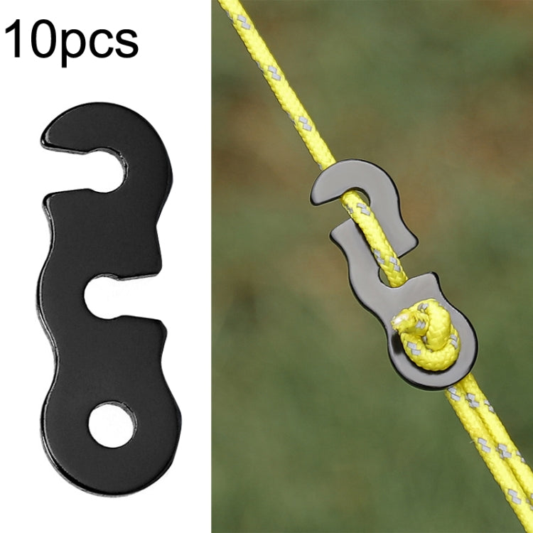 10pcs Outdoor Barracks Aluminum Alloy Umbrella Rope Buckle S-shaped Wind Rope Buckle