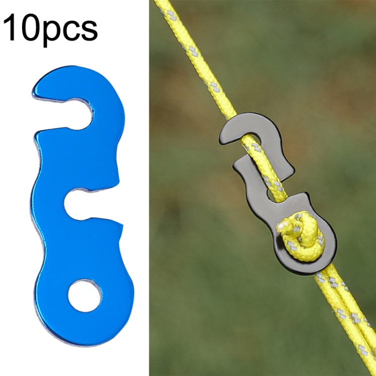 10pcs Outdoor Barracks Aluminum Alloy Umbrella Rope Buckle S-shaped Wind Rope Buckle