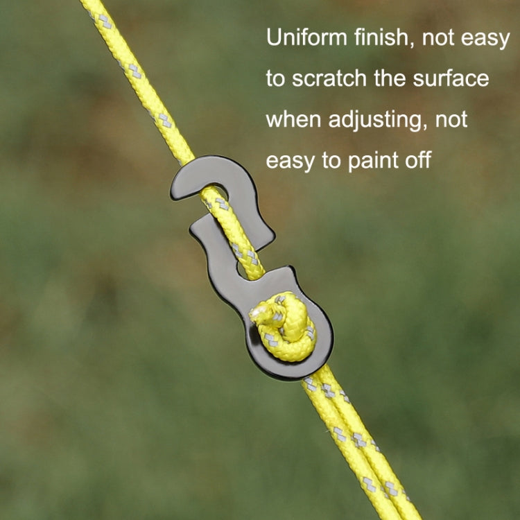 10pcs Outdoor Barracks Aluminum Alloy Umbrella Rope Buckle S-shaped Wind Rope Buckle