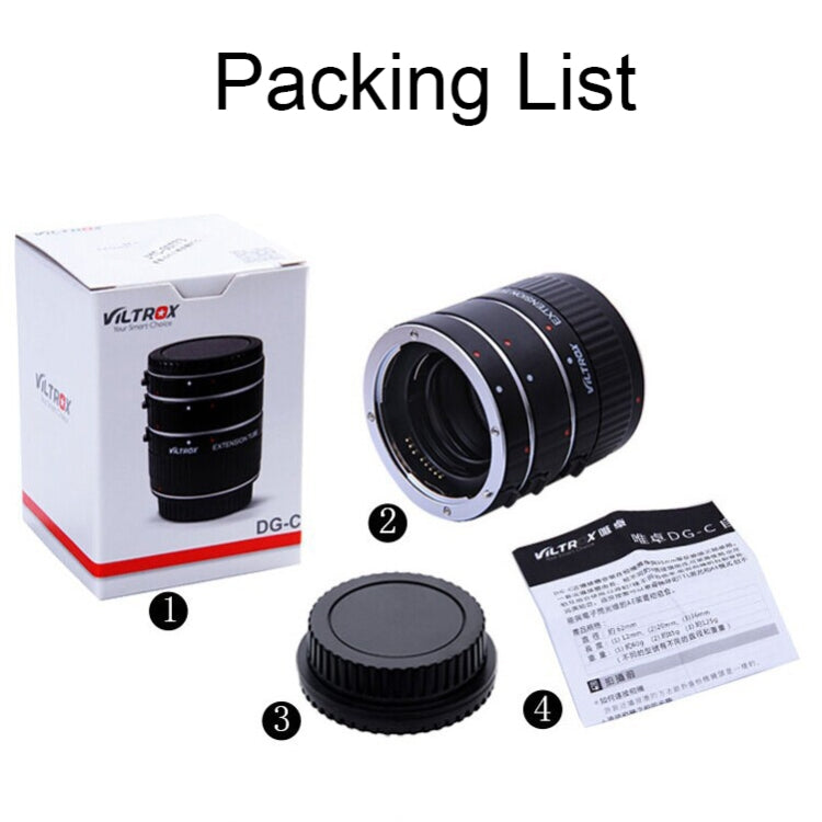For Canon EOS Series VILTROX DG-C Camera Automatic Close-up Ring Macro Mount