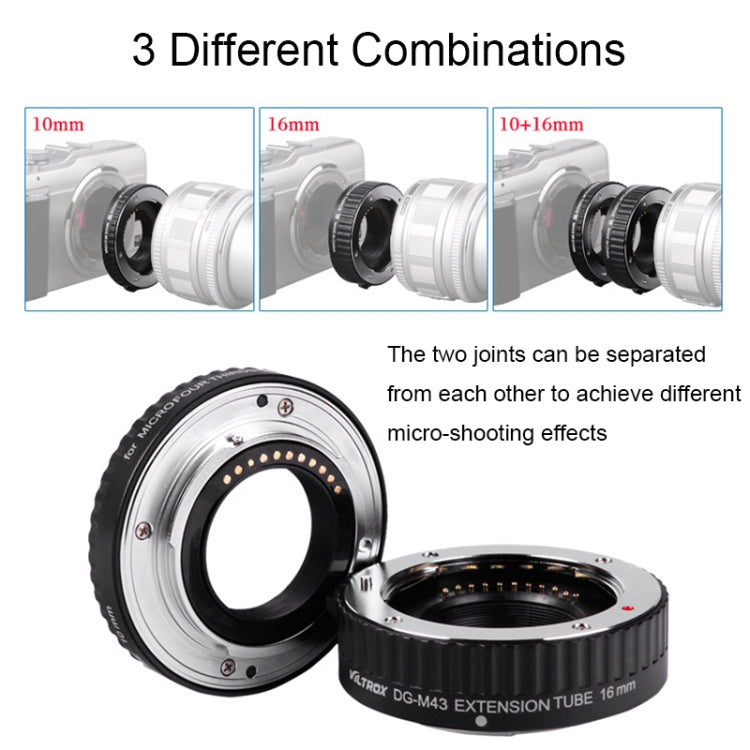 For Panasonic/Olympus VILTROX DG-M43 Camera Automatic Close-Up Ring Macro Ring Set