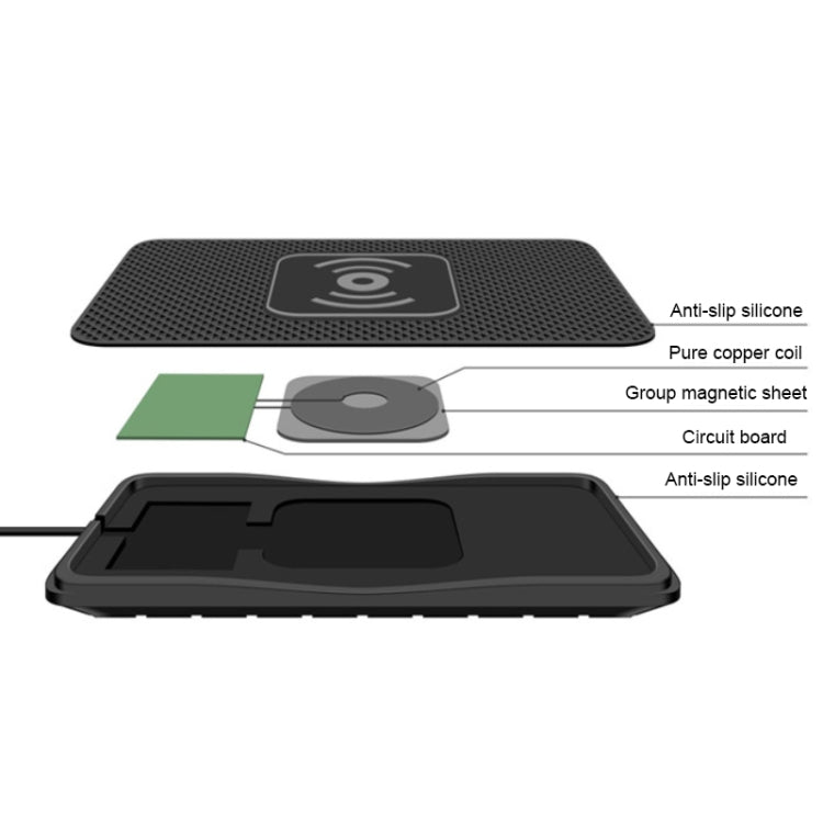 C3 15W Car QI Wireless Charger Launch Pad Anti-slip Mat