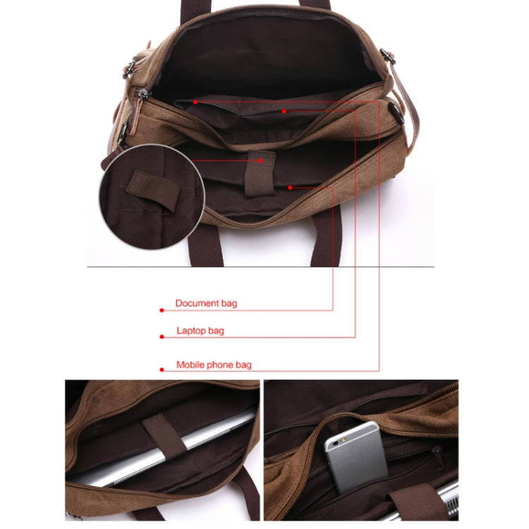 Casual Canvas Three-Purpose Business Briefcase Computer Bag