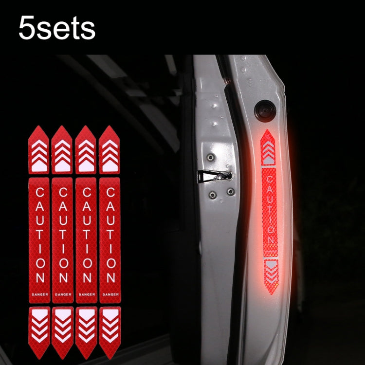 5sets Car Opening Door Anti-Collision Safety Warning Reflector