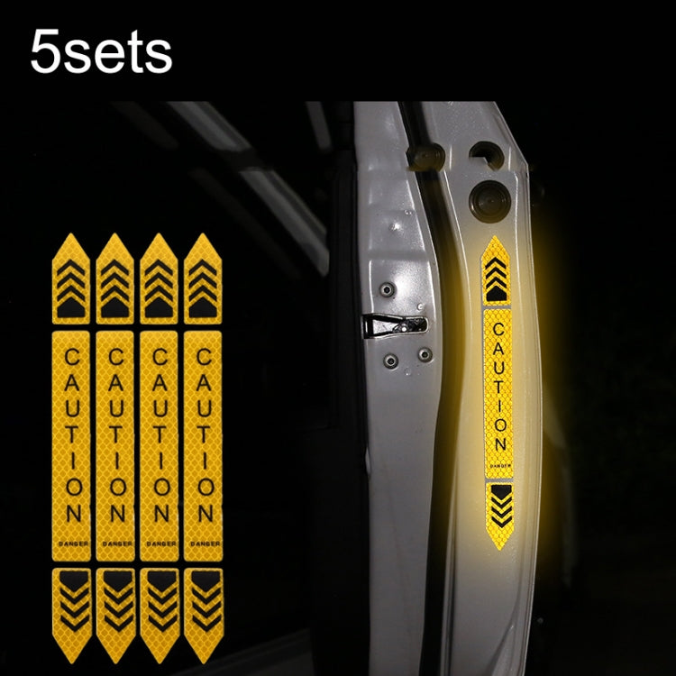 5sets Car Opening Door Anti-Collision Safety Warning Reflector