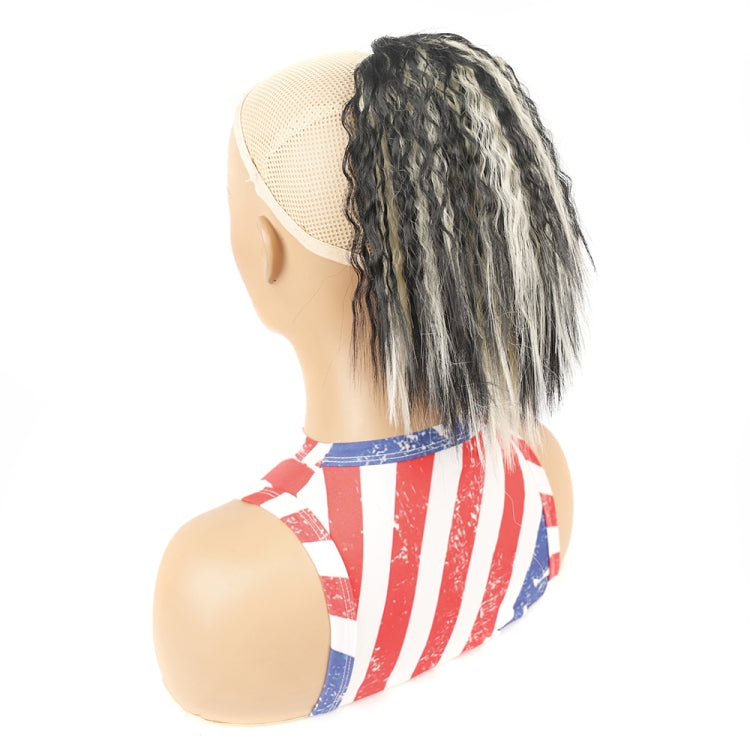 LS868 Drawstring Fixed Corn Perm Curly Wig Fluffy Short Ponytail Wigs