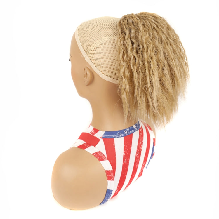LS868 Drawstring Fixed Corn Perm Curly Wig Fluffy Short Ponytail Wigs