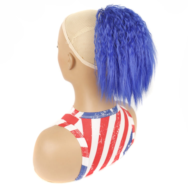 LS868 Drawstring Fixed Corn Perm Curly Wig Fluffy Short Ponytail Wigs