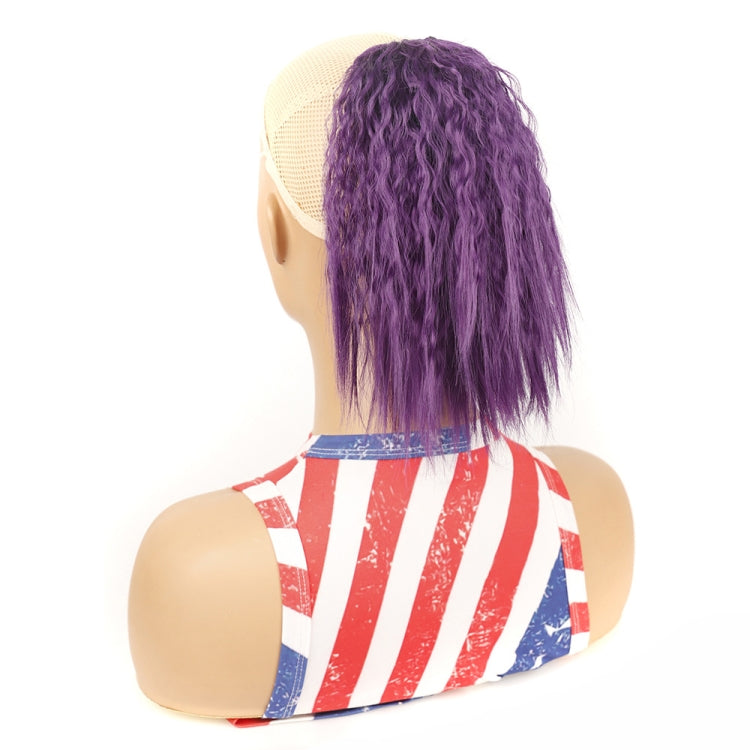 LS868 Drawstring Fixed Corn Perm Curly Wig Fluffy Short Ponytail Wigs
