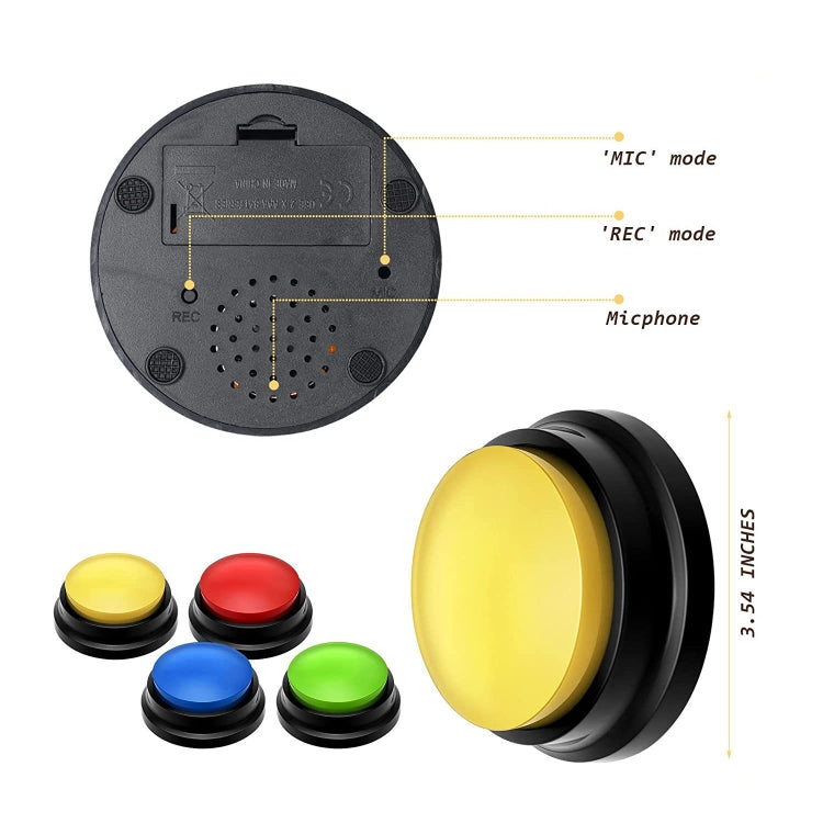 Pet Communication Button Dog Vocal Box Recording Vocalizer, Style: Recording Model, Dark Blue, Light Blue, Green, Purple, Red, Orange, Rose Red, Pink, Yellow, Lake Blue, White