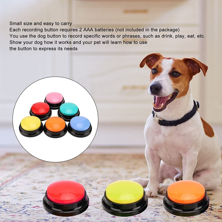 Pet Communication Button Dog Vocal Box Recording Vocalizer, Style: Recording Model, Dark Blue, Light Blue, Green, Purple, Red, Orange, Rose Red, Pink, Yellow, Lake Blue, White