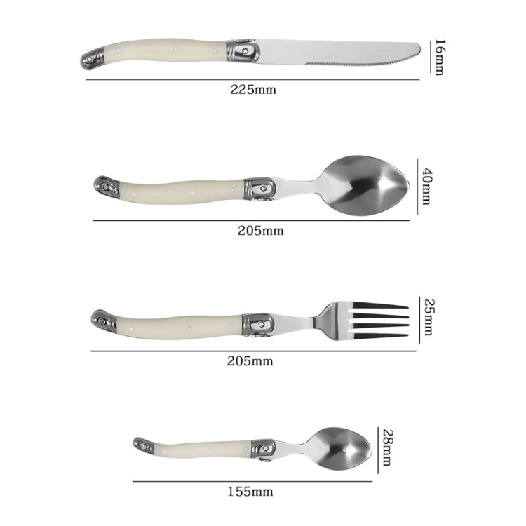 Stainless Steel Knife Fork Spoon Set Plastic Handle Western Tableware