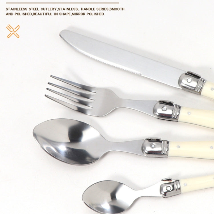 Stainless Steel Knife Fork Spoon Set Plastic Handle Western Tableware