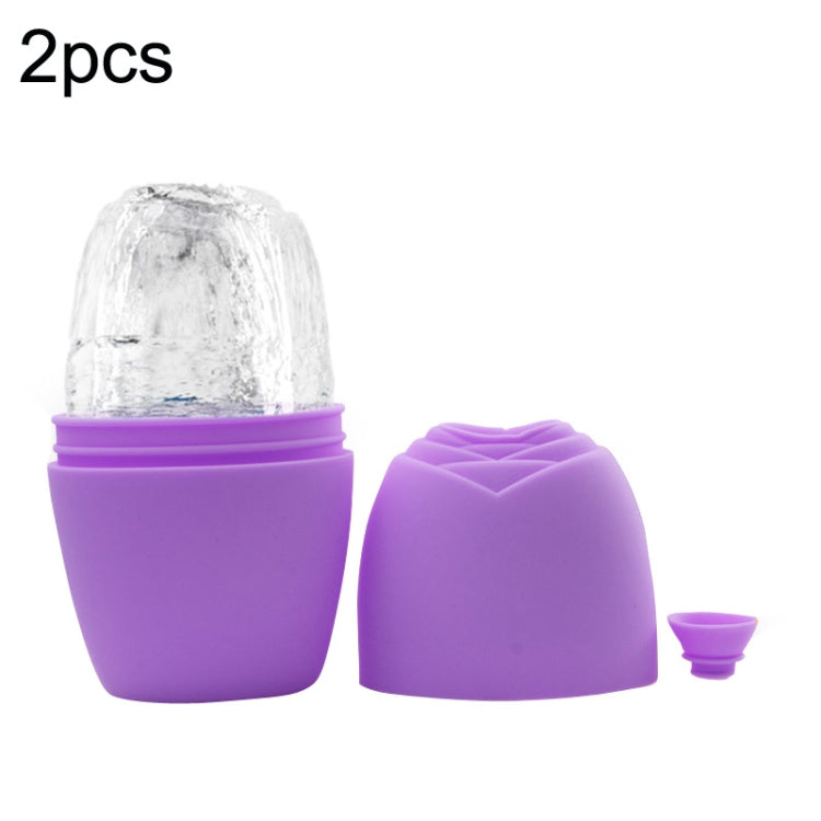 2pcs L-03-01 Face Ice Apparatus Massage Ice Roller Beauty Makeup Silicone Face Ice Tray, Makeup Olive Green With Hole, Makeup Vitality Orange With Hole, Makeup Charm Purple With Hole, Makeup Blue With Hole, Makeup Rose Red With Hole                    ...