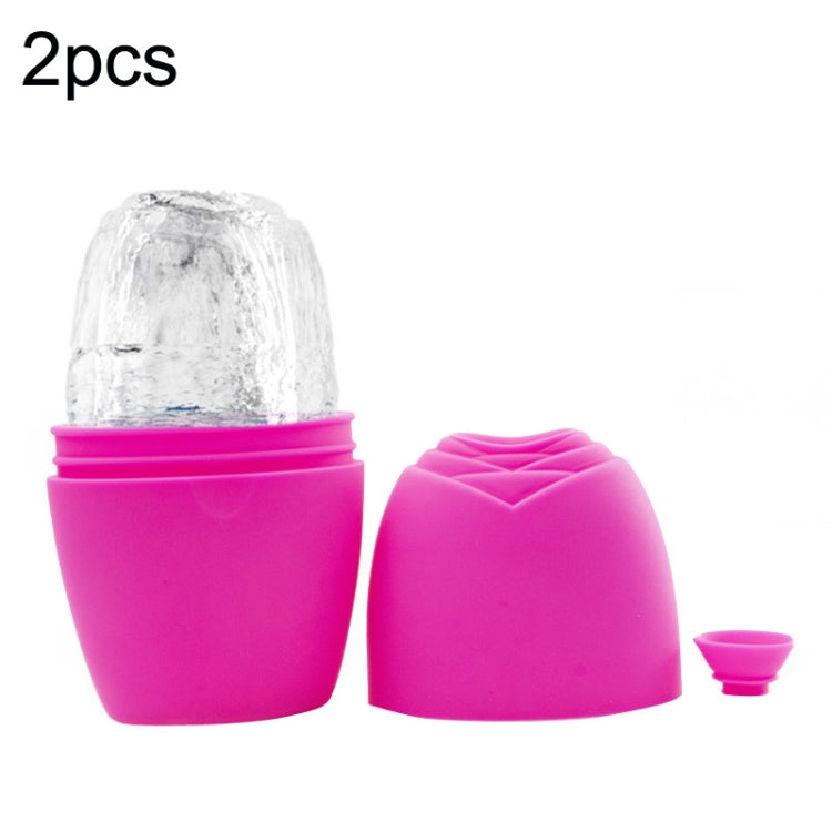 2pcs L-03-01 Face Ice Apparatus Massage Ice Roller Beauty Makeup Silicone Face Ice Tray, Makeup Olive Green With Hole, Makeup Vitality Orange With Hole, Makeup Charm Purple With Hole, Makeup Blue With Hole, Makeup Rose Red With Hole                    ...