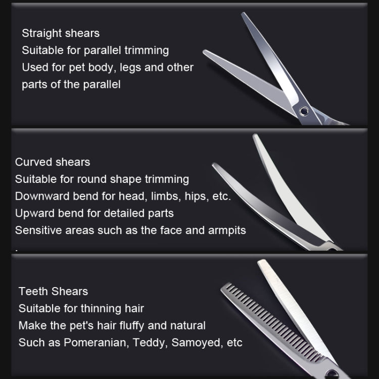 Pet Grooming Scissors Dog Cat Hair Trimming Haircutting Tools, Style: