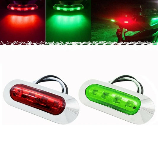 1Pair MK-234 12V Yacht Ships 4LED Navigation Lights Red And Green Signal Light