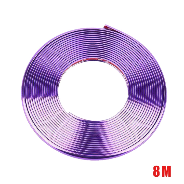 W12 8m/roll Car Universal Reflective Wheel Electroplating Decorative Strip