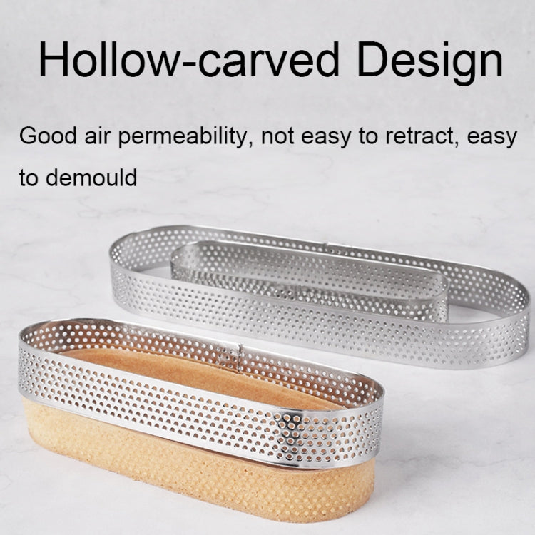 BN1006 Stainless Steel Mousse Circle Thickened Perforated Cake Mold DIY Baking Tools, Oval(5.5 inches), Round(3.5 inches), Oval(7.2 inches), Rectangle(3.9 inches), Love(3.1 inches), Rectangle(4.3 inches), Rectangle(4.7 inches), Rectangle(7 inches)     ...